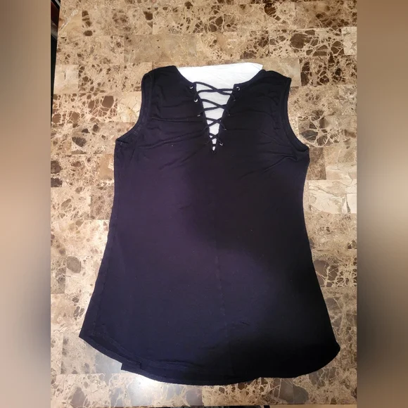 Harley-Davidson Black and Blue Graphic Cut Out Tank Top - Picture 3 of 5